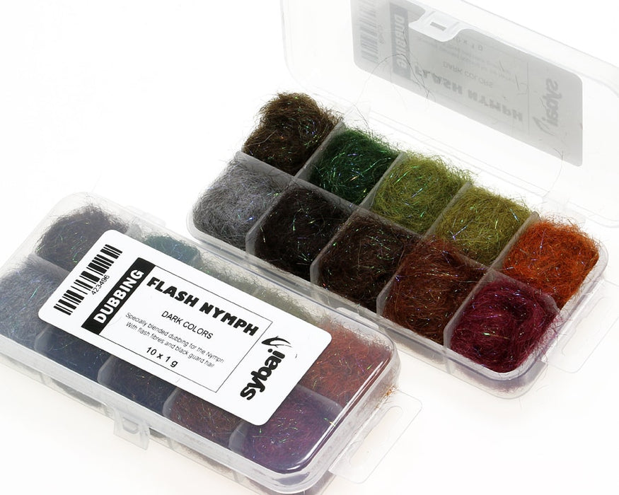 Sybai Flash Nymph Dubbing Box Dark Colours
