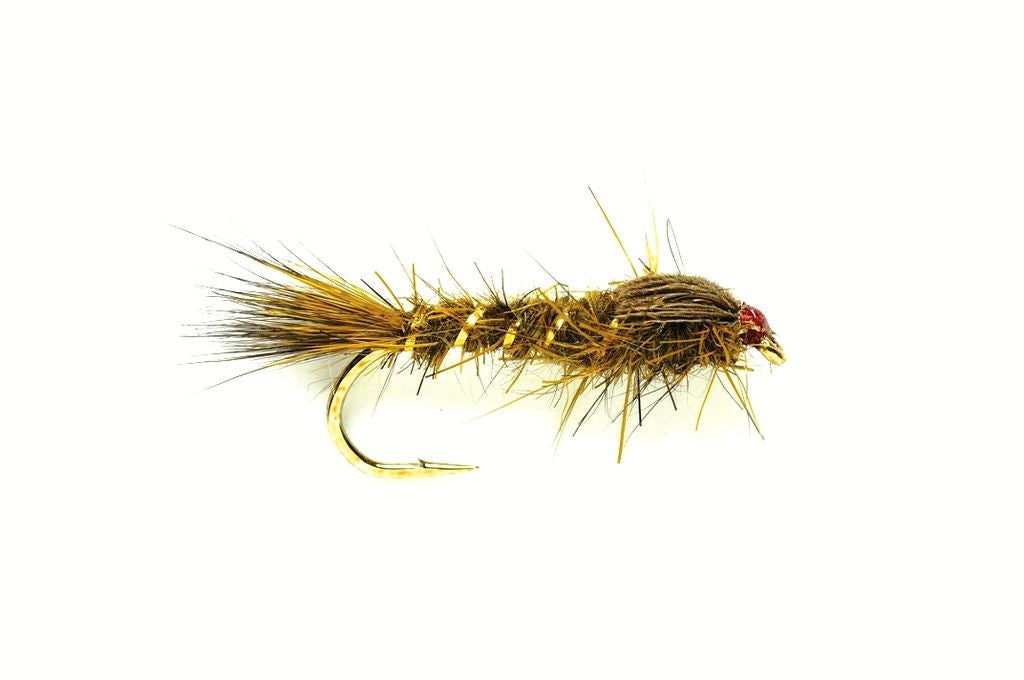 Fulling Mill GRHE Olive Weighted Nymph #16