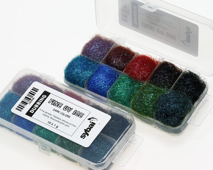 Sybai Fine UV Ice Dubbing Box Dark Colours