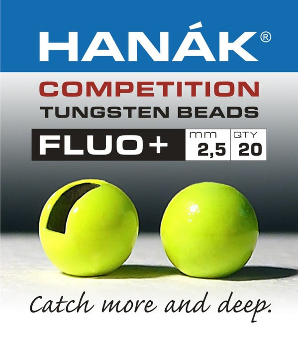 Hanak Competition Slotted Tungsten Beads Fluo+