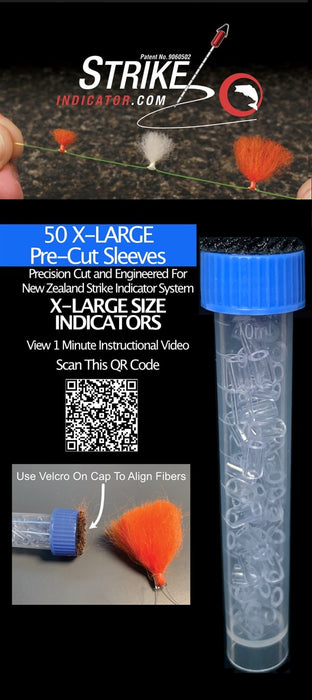 New Zealand Strike Indicator X-Large Pre Cut Sleeves and Vial