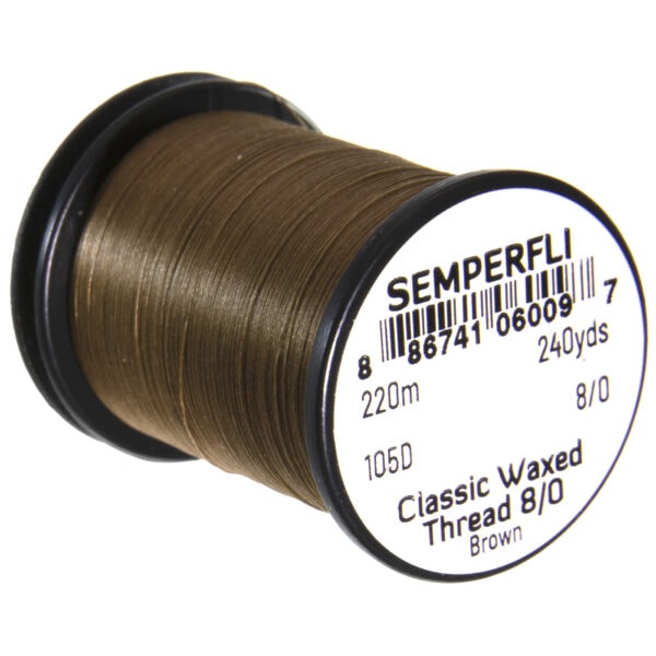 Semperfli Classic Waxed Thread 8/0 Brown