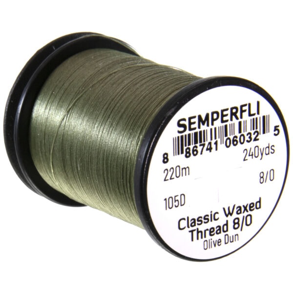 Semperfli Classic Waxed Thread 8/0 olive dun