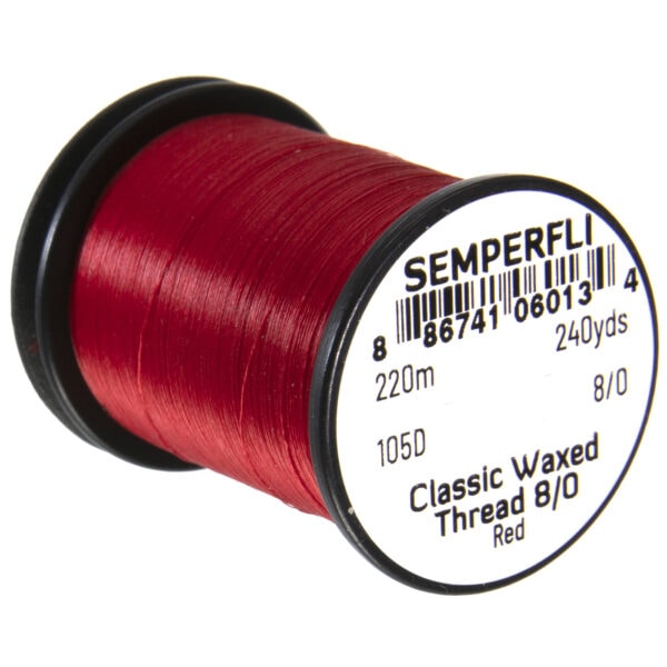 Semperfli Classic Waxed Thread 8/0 red
